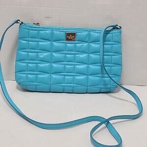 Kate Spade New York Signature Spade Quilted Leather Petra Cross Body Blue